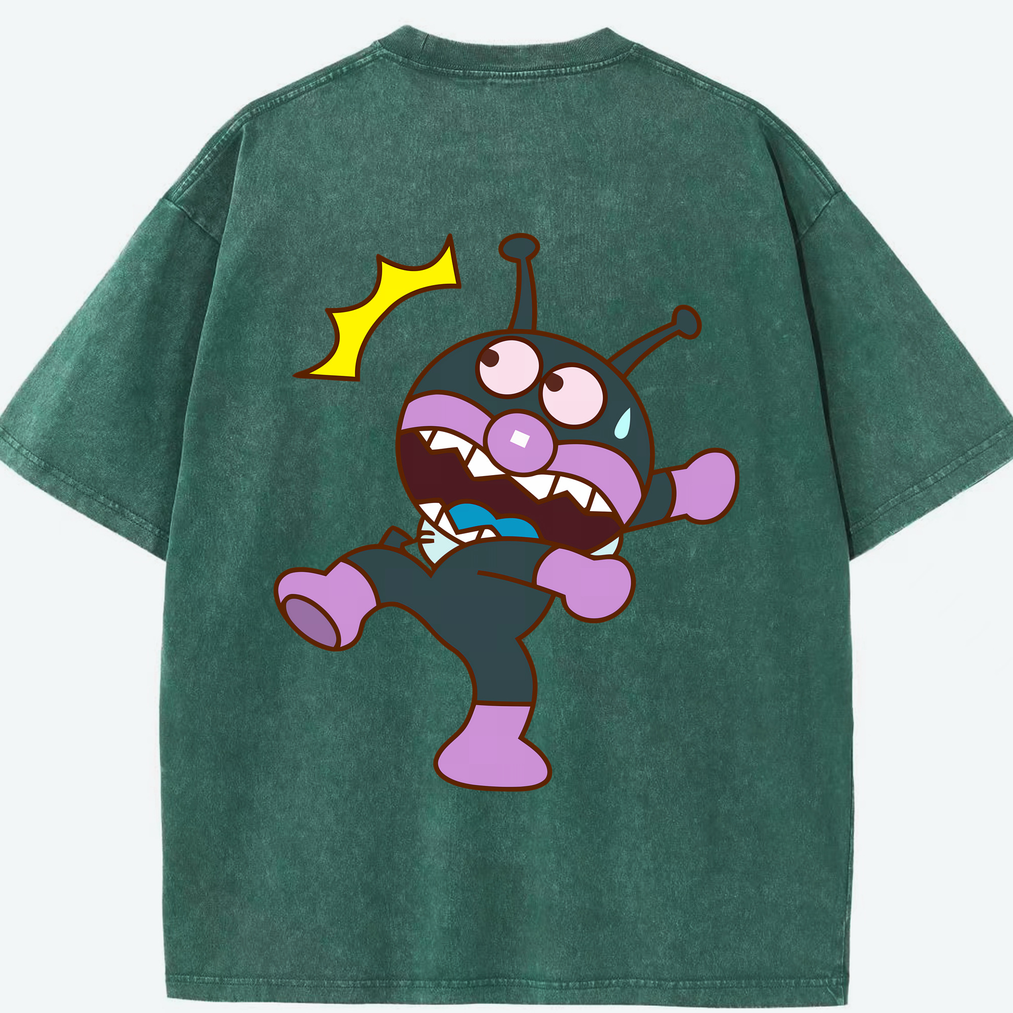 （画像用） アンパンマン Anpanman 綿100% ヴィンテージ風 半袖Tシャツ（背面プリント）
